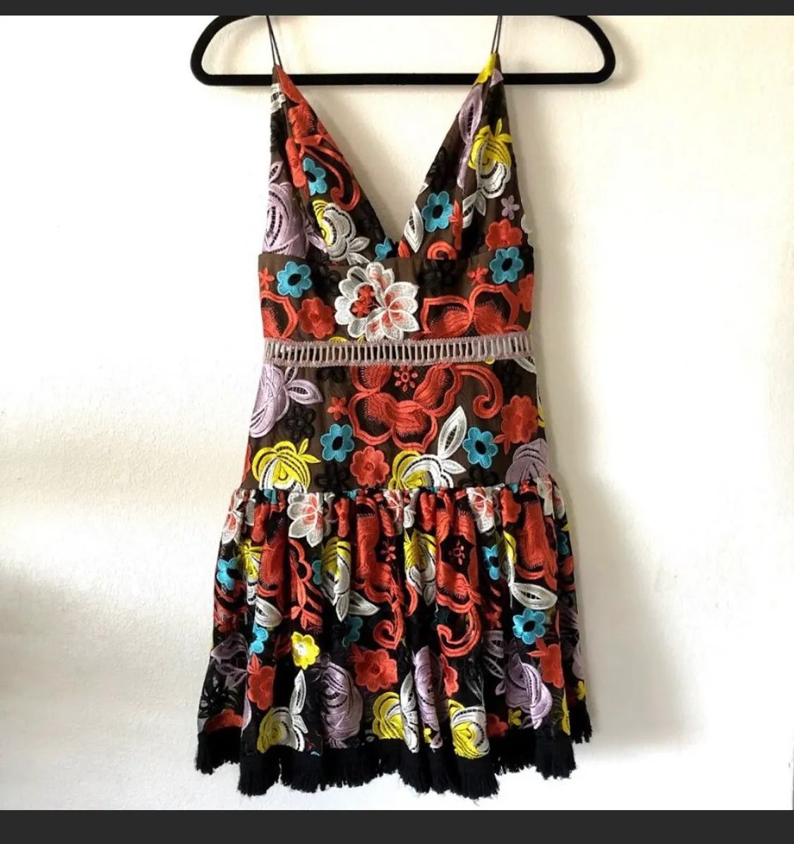 Multicolored Floral Embroidered Dress - Image 3