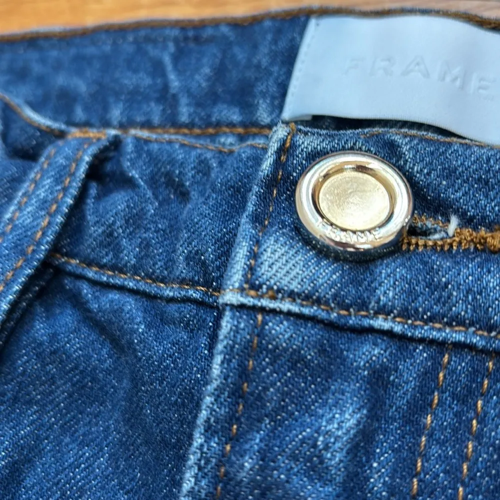 FRAME Le Italien High-Rise Straight Leg Jeans Vintage Blue Wash Size 27 DarkWash - Image 12