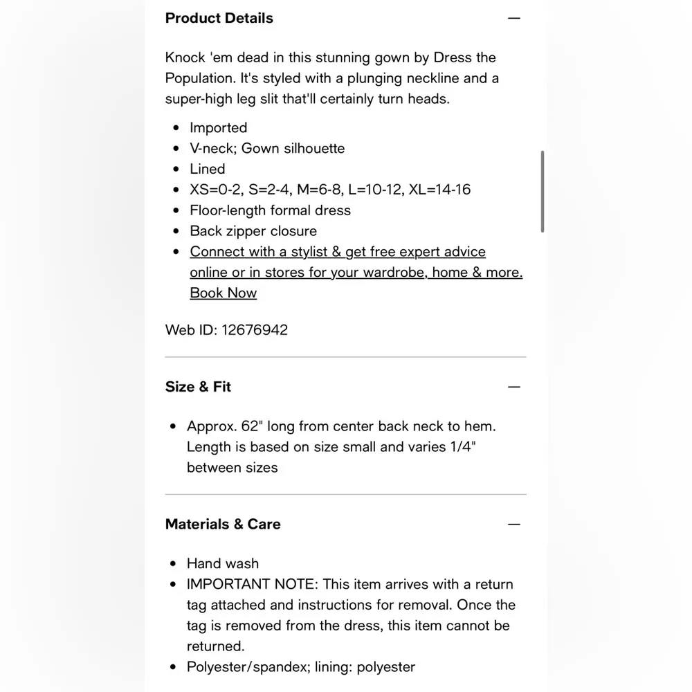 NWT  Sandra Plunging V Neck Gown Dress New Formal Navy Blue - Image 5