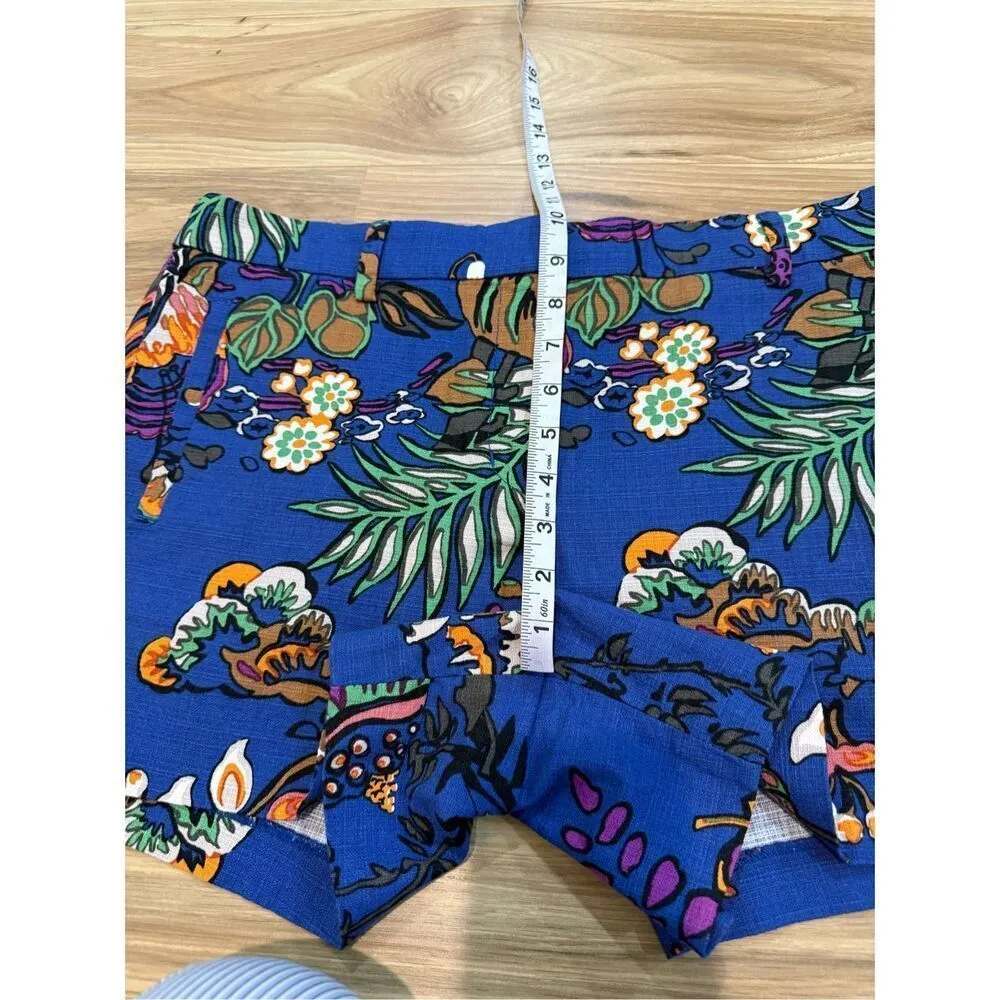 J.Crew NWT Shorts Womens Blue Floral Tropical Cotton Sz 12 or large - Image 9