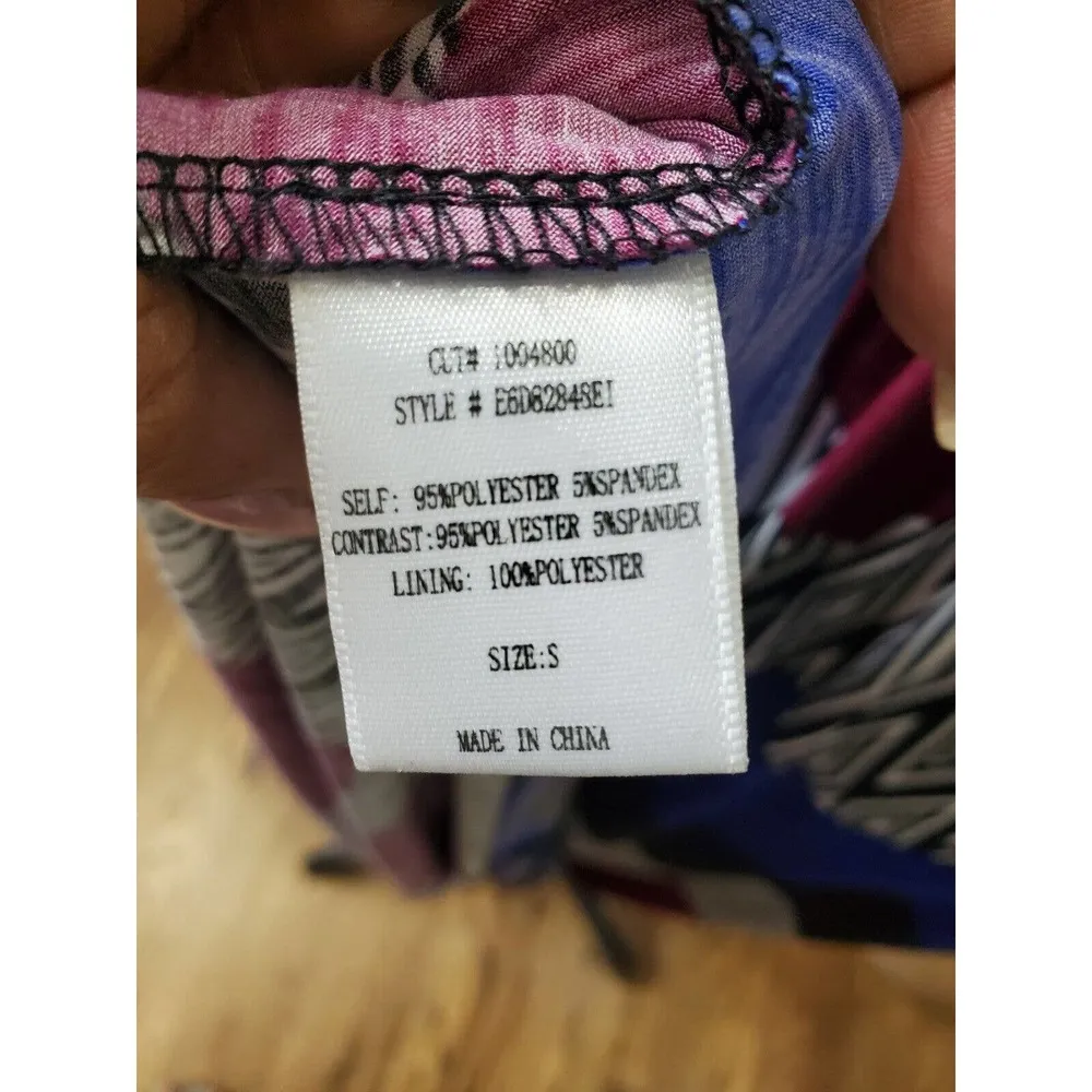 Multicolor Women's Polyester Sleeveless Scoop Neck Long Maxi Dress Size Small - Image 10