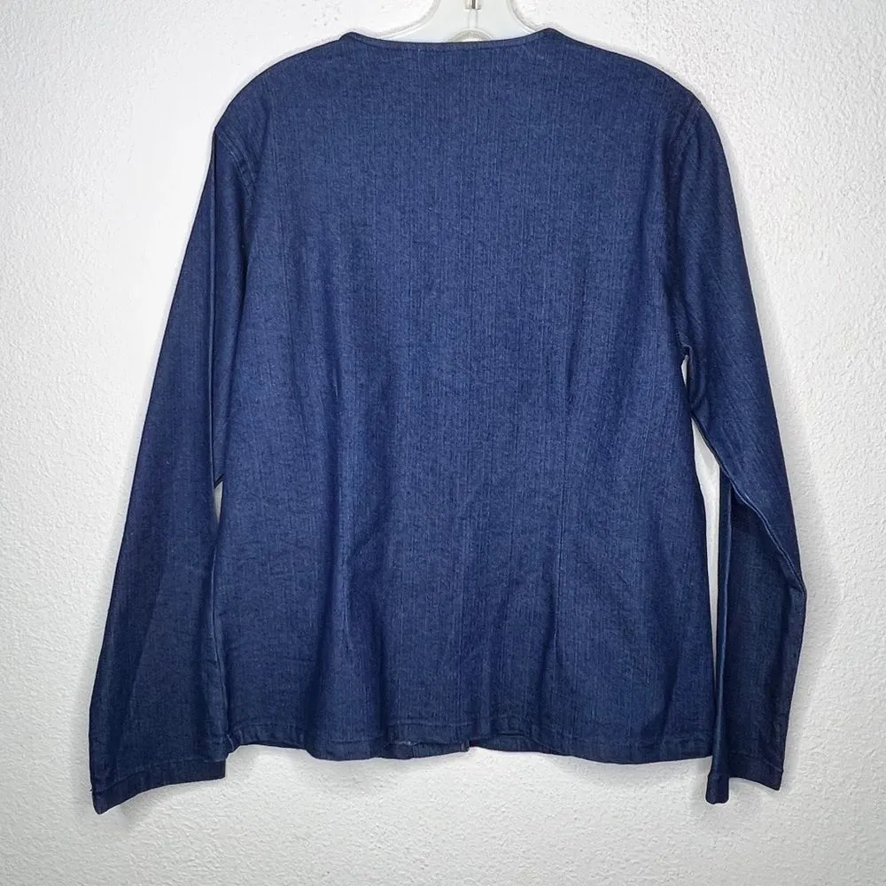 Choices Denim‎ Jacket Top Blue Size M - Image 3
