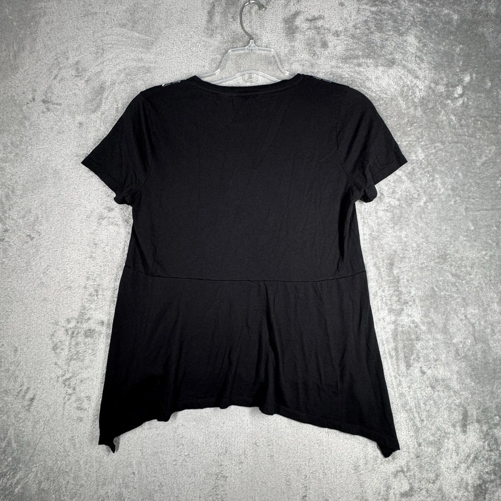 Desigual Shirt Womens XL Black Beaded We are‎ Animals Tiger Artsy Art to Wear - Image 3