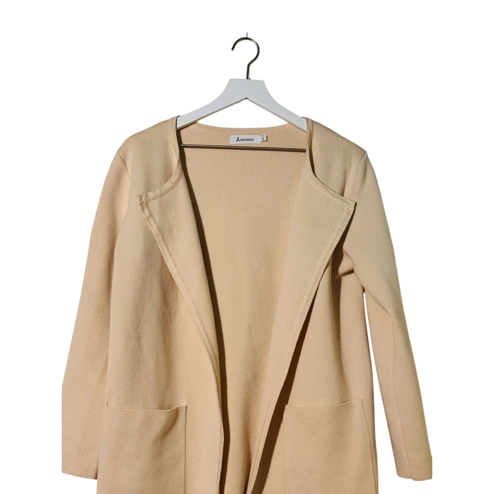 Anrabess  Coatigan Cardigan Open Front Knit Longline Knit Large - Image 3