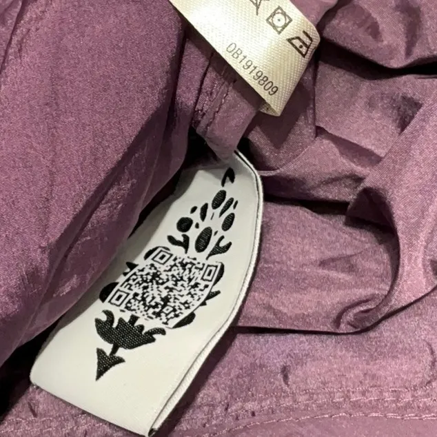 FP MOVEMENT Spring Showers Packable Rain Jacket XS 26” p2p Black Tea $128 NWT Purple - Image 14