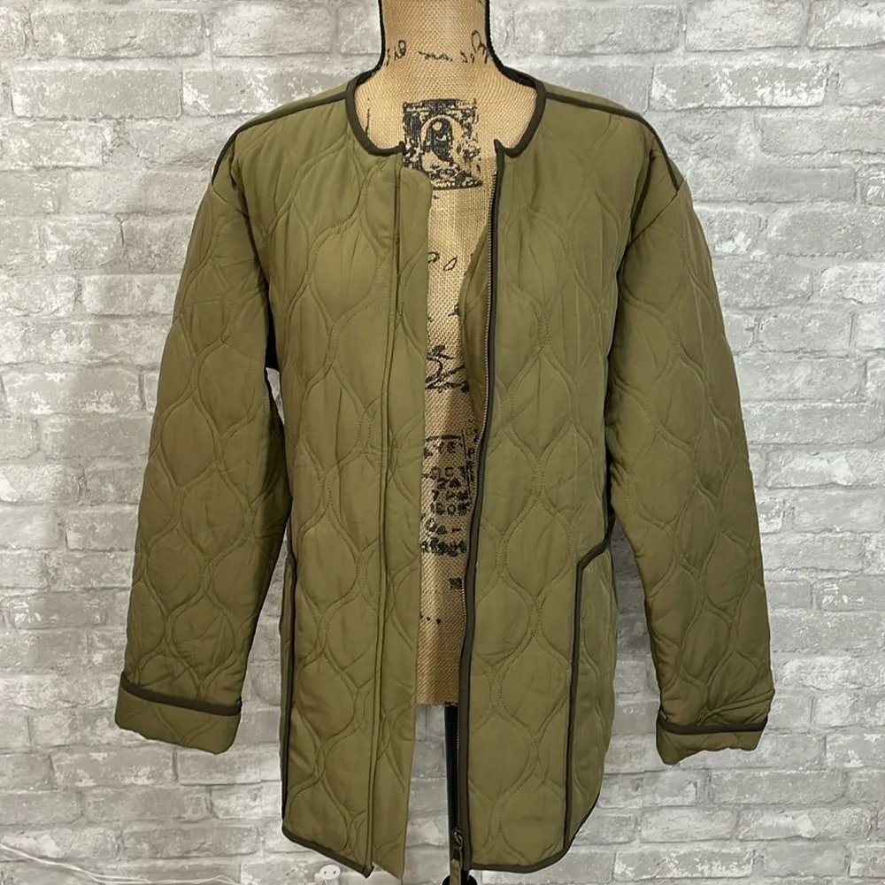 Knox Rose Olive Green Quilted Jacket - Image 2
