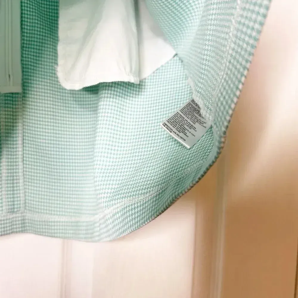 URBAN OUTFITTERS Size Large Light Green Gingham Side Pocket Mini‎ Skirt - Image 5