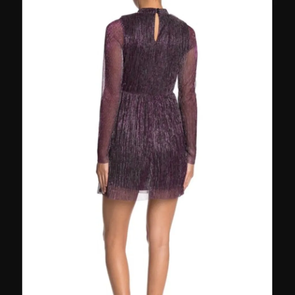 🆕 Love Fire Juniors XL Metallic Mini Skater Dress‎ NEW Black Size undefined - Image 2