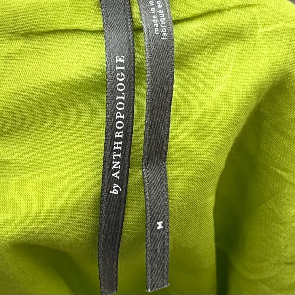 Anthropologie Hartley Mini Dress Women’s Medium Lime Green Tassel Cotton Summer - Image 8