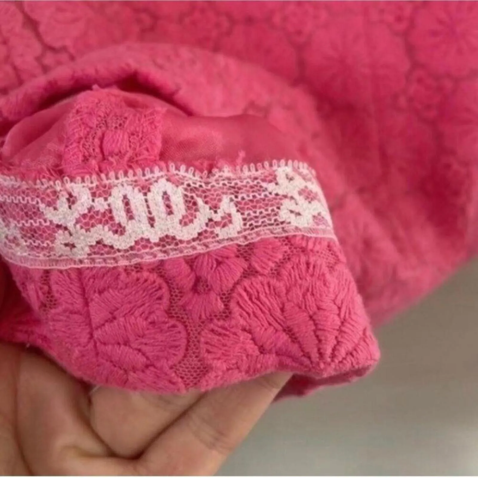 Lilly Pulitzer Pink Strapless Floral Lace Printed Overlay Dress Non Stretch - Image 5