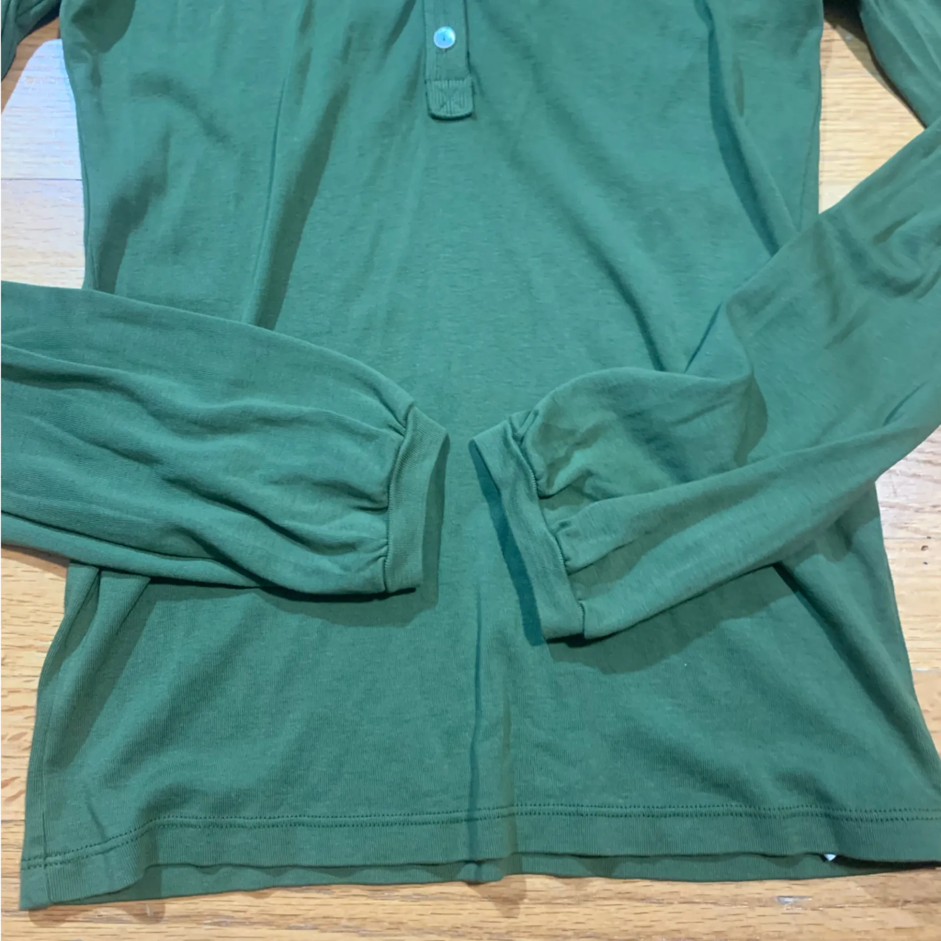 Juicy Couture Pam Gela Long Sleeve Polo Shirt Olive Green Women’s Large - Image 5