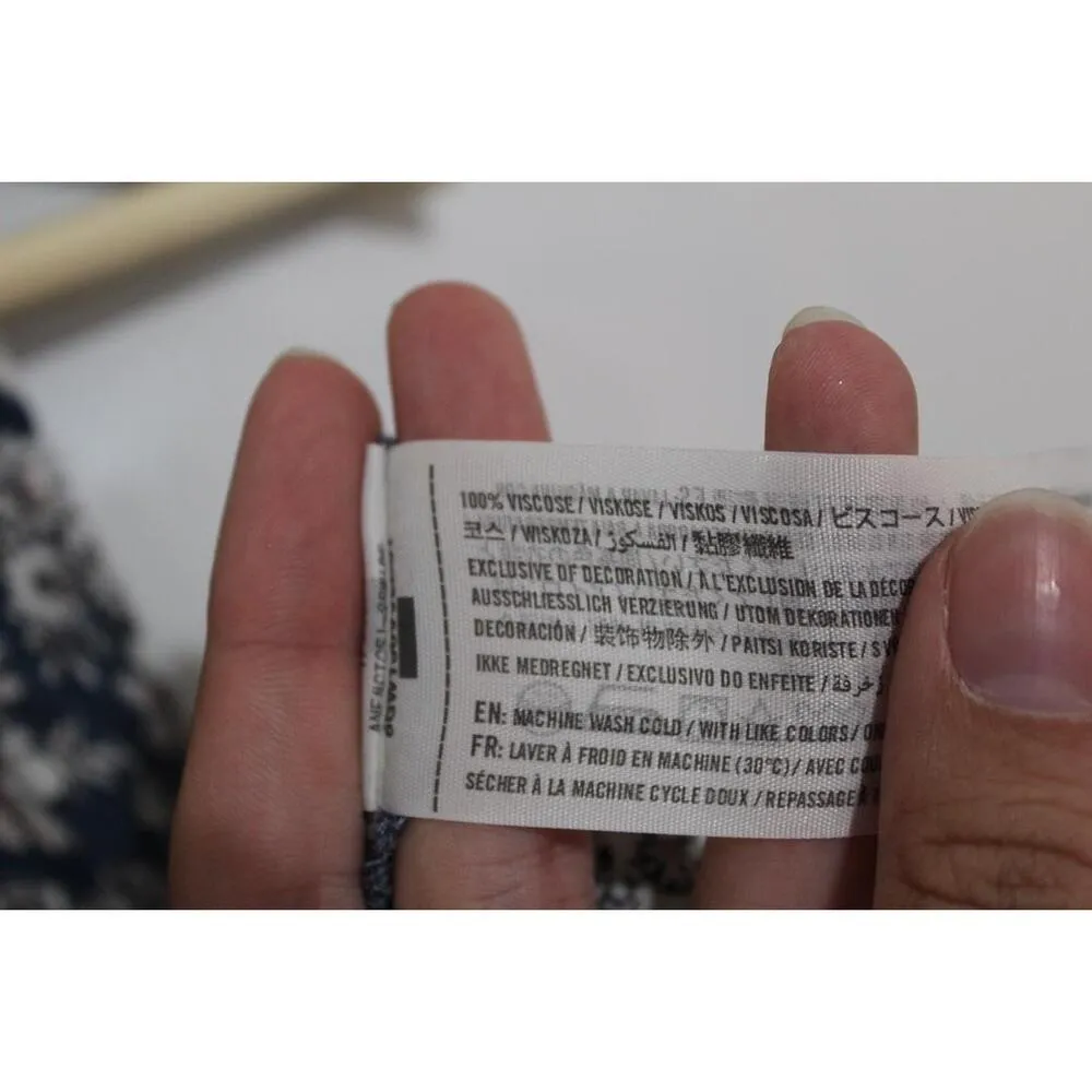 Womens Abercrombie & Fitch Blue Floral V-Neck Mini Ruffle Dress Size Small S - Image 4