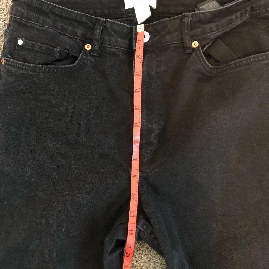 H&M Black Straight Leg Jeans High Rise size 12 - Image 4