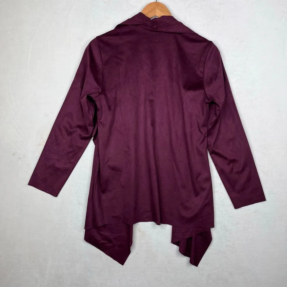 Soft Surroundings Shape Drape Faux Suede Jacket in Purple Wine Women's Small - Image 5