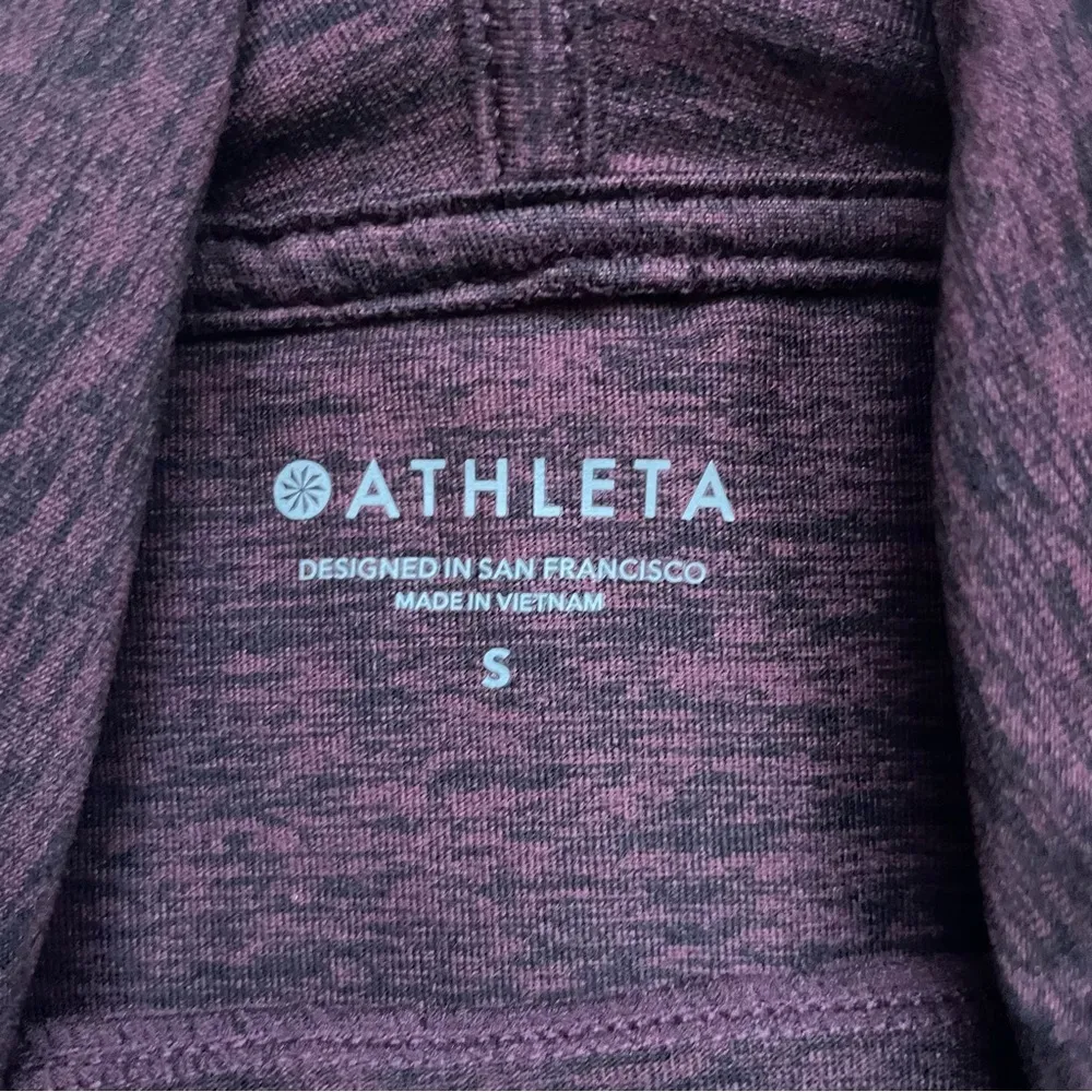 Athleta Burgundy Draped Cowl Neck Activewear Athleisure Hoodie Jacket Small - Image 5