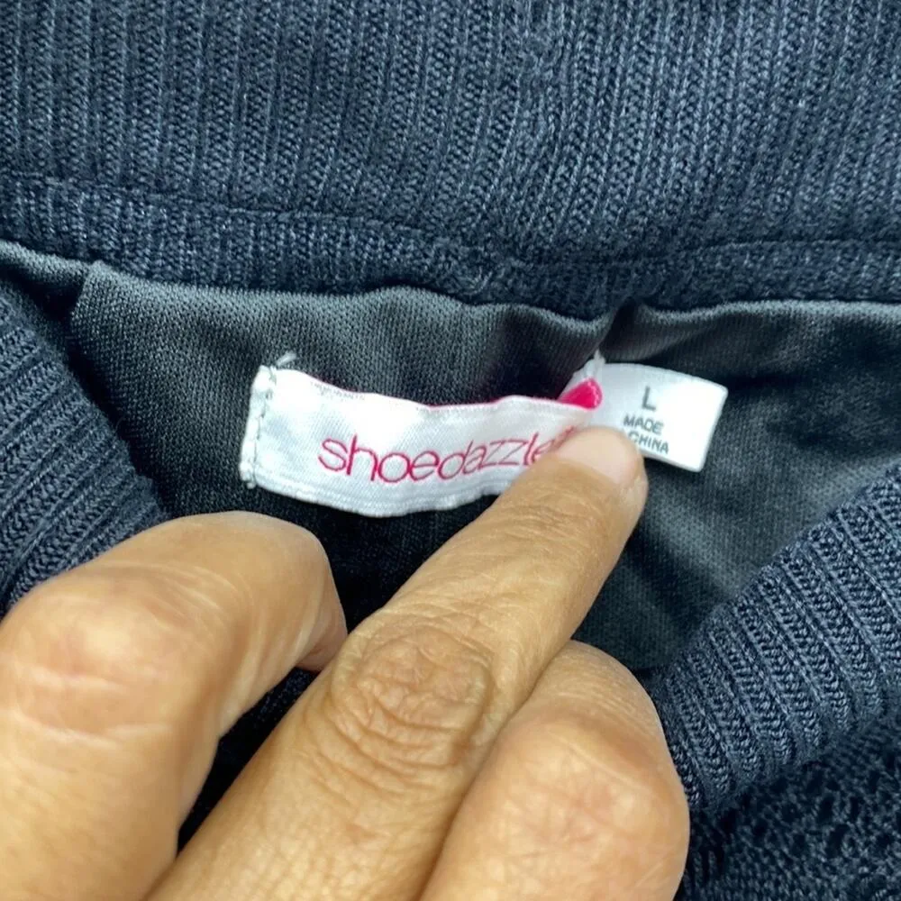 Shoe dazzle lace lined wide leg pants beach vacation comfortable crochet size L Black Size L - Image 4