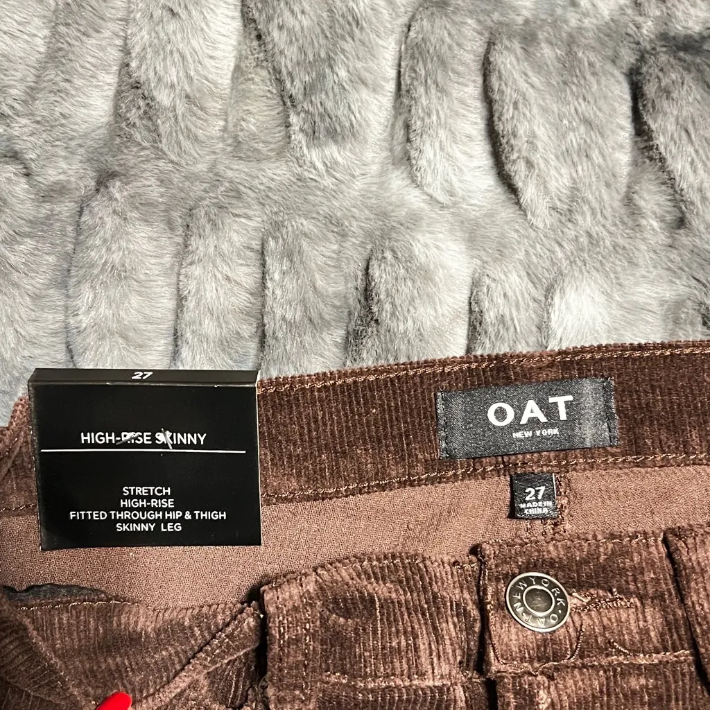 OAT NWT Brown Corduroy Pants SIZE 27 - Image 2