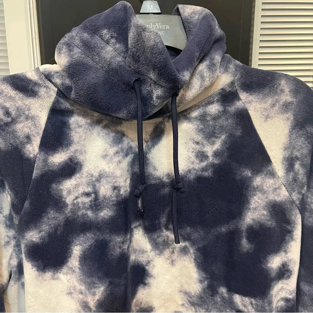 Blue and White Sweatshirt Tie-dye Crop style - Image 5