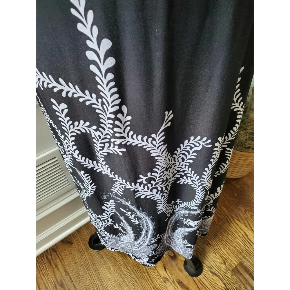 Jon & Anna Women's Black Polyester V-Neck Sleeveless Long Maxi Dress Size Medium - Image 4