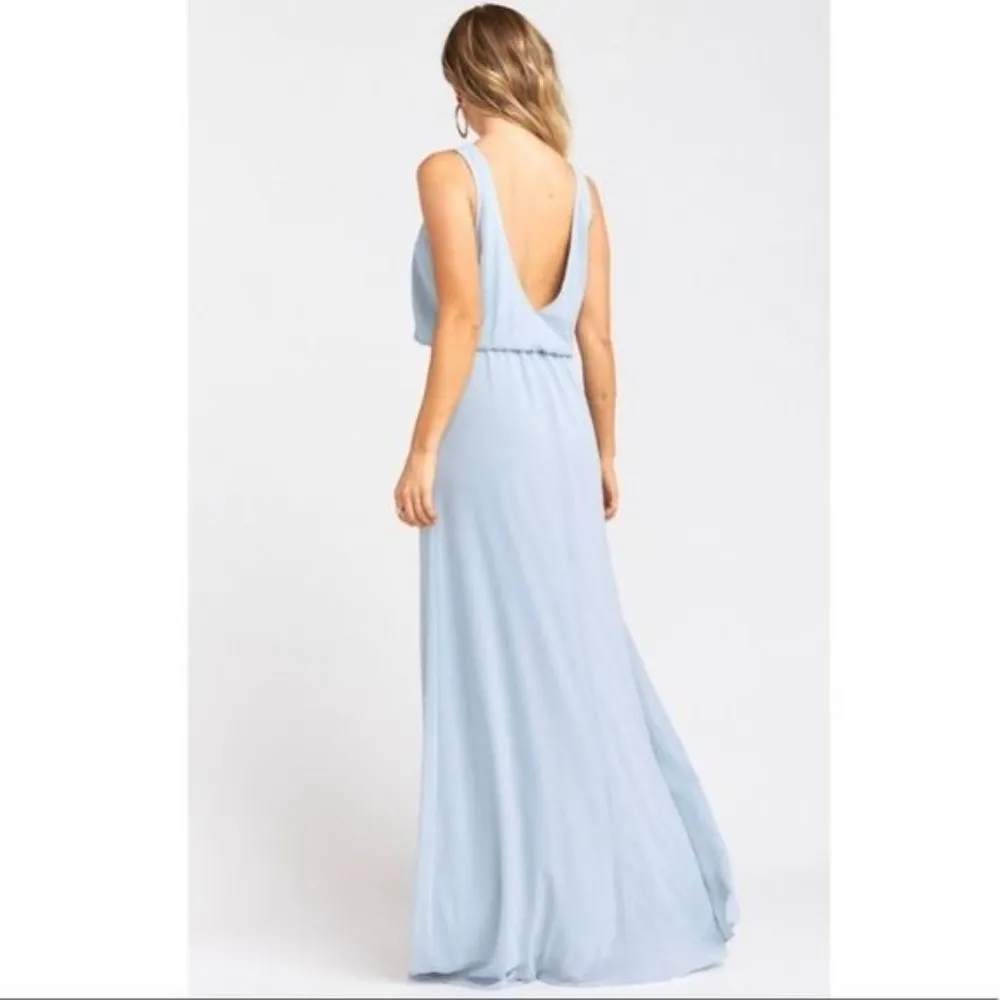 NWT SMYM Kendall Maxi Dress in Steel Blue Chiffon - Image 4