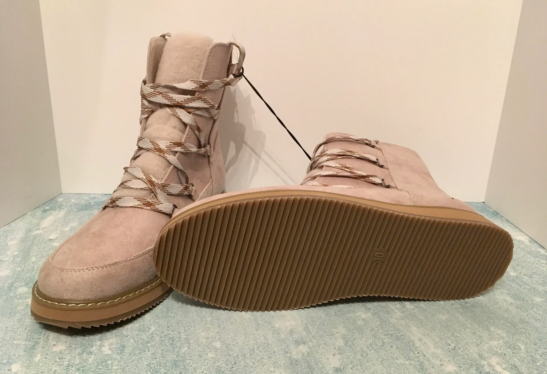 Suede Winter Boots, Size 10 Tan - Image 4