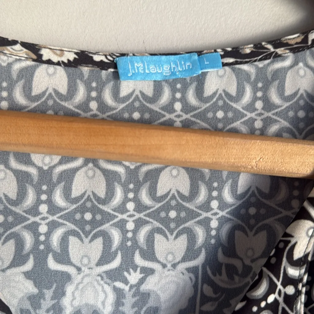 J.McLaughlin Darjeeling Midi Dress Size Large Black - Image 7