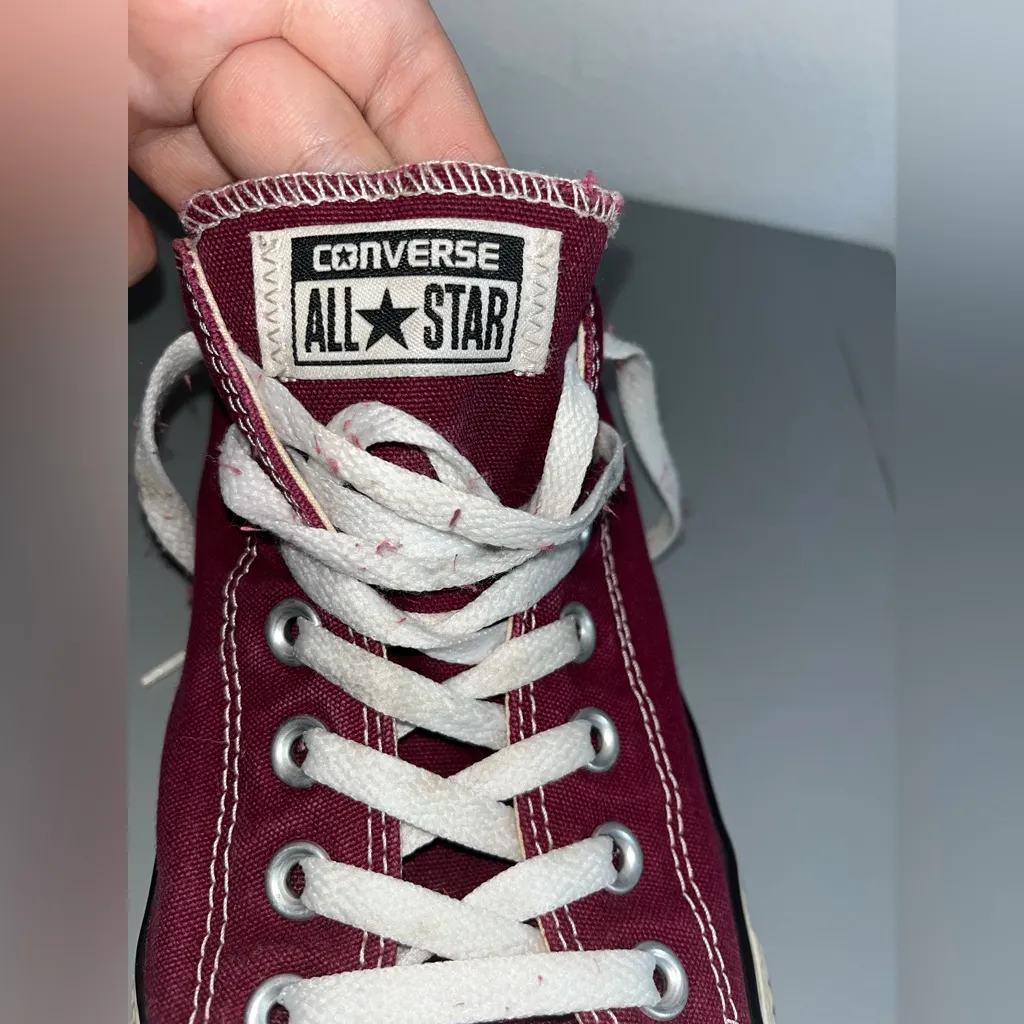 Converse All Star Retro Canvas Chuck Taylor Maroon Low Top Sneakers Sz 13W/11M Red - Image 2