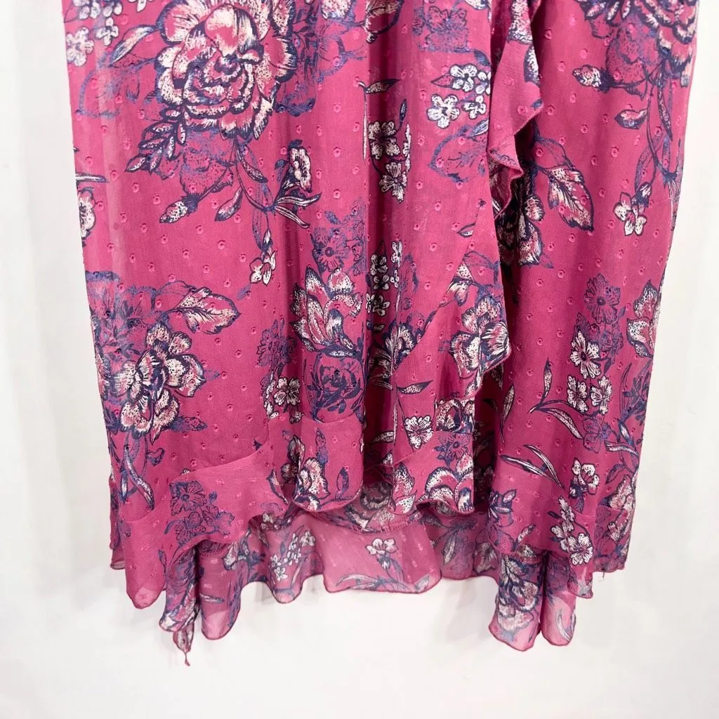 Always Indigo Plus Size 3X Dress Purple Pink Floral High Low Midi‎ Maxi Belt 349 - Image 4