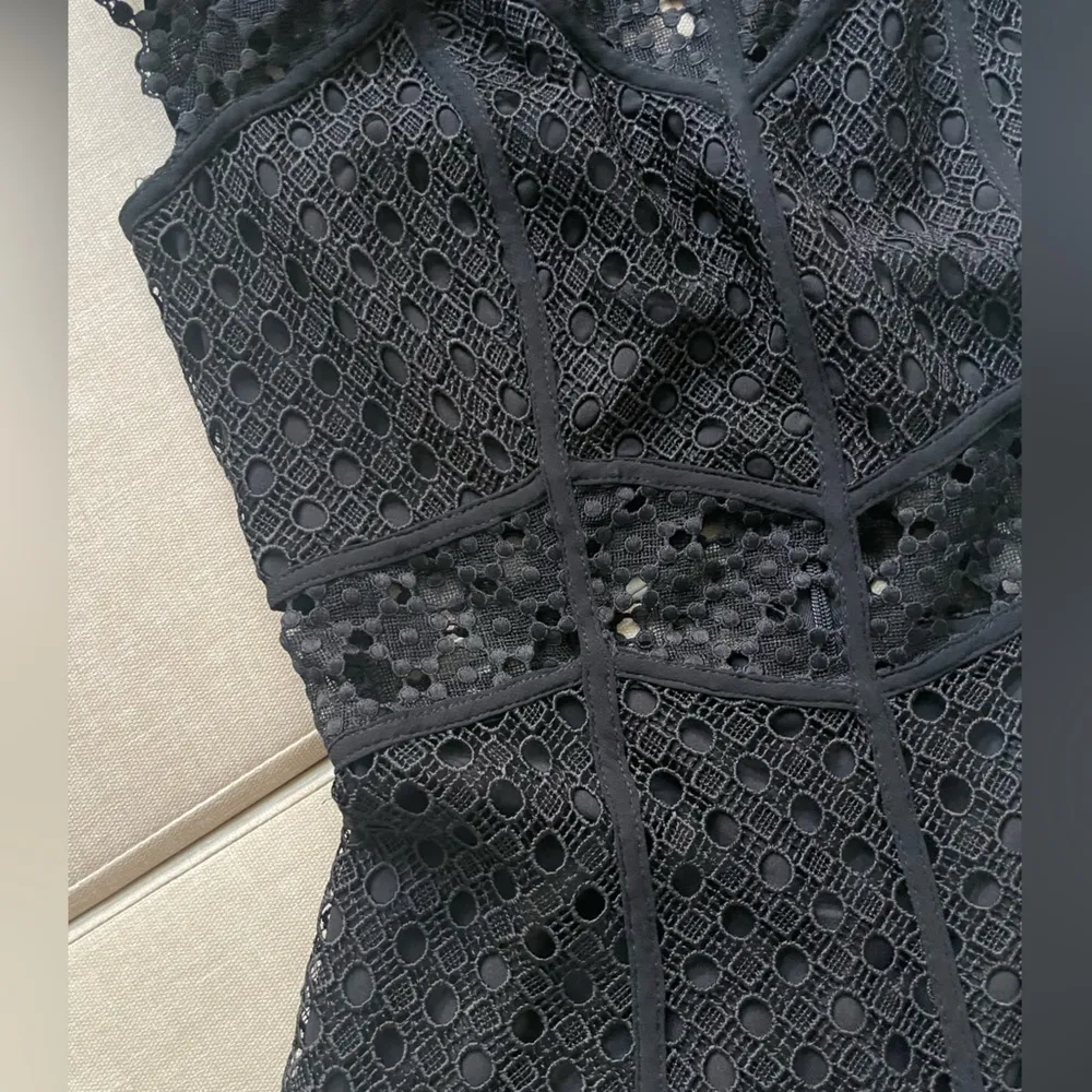 Classic Black Lace Mini Dress - Image 5