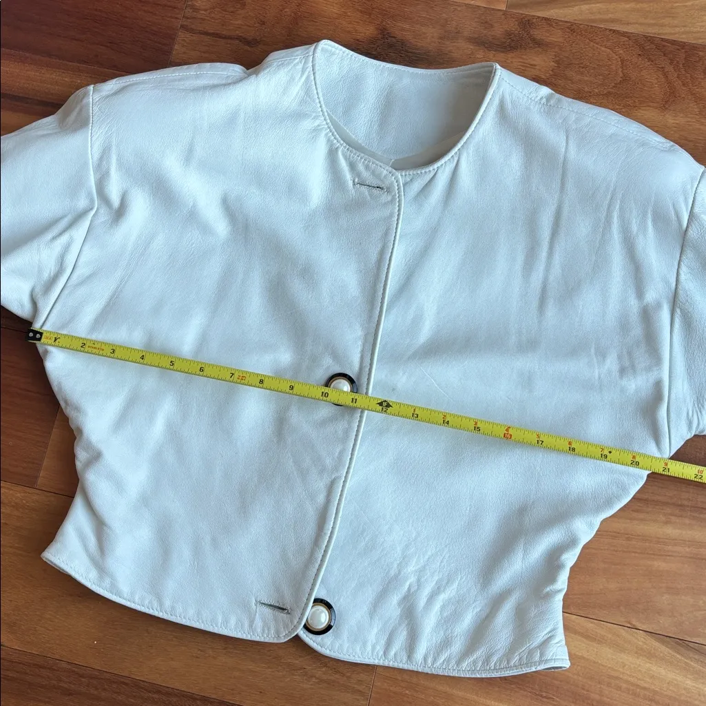 80s white leather suit Size 8 - Image 10