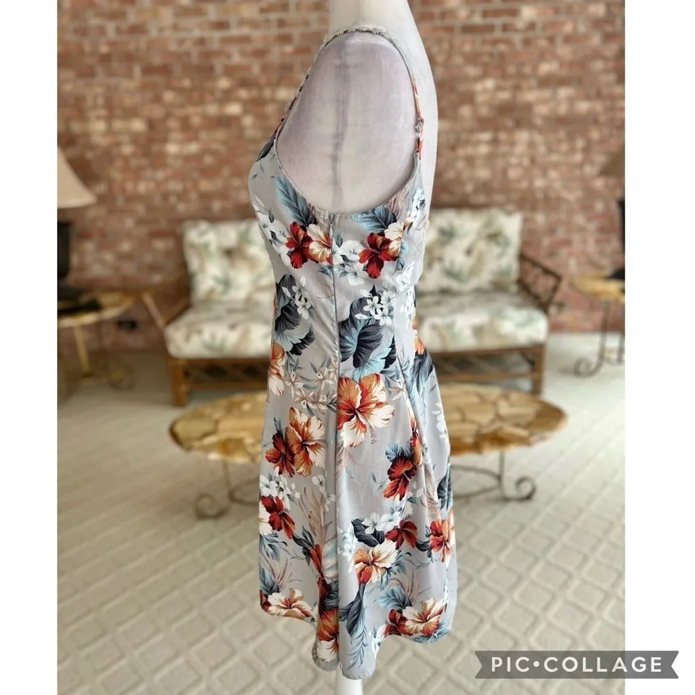 Soieblu Dress Mini Grey Floral Skater Sleeveless S Garden Sundress Party Chic - Image 9