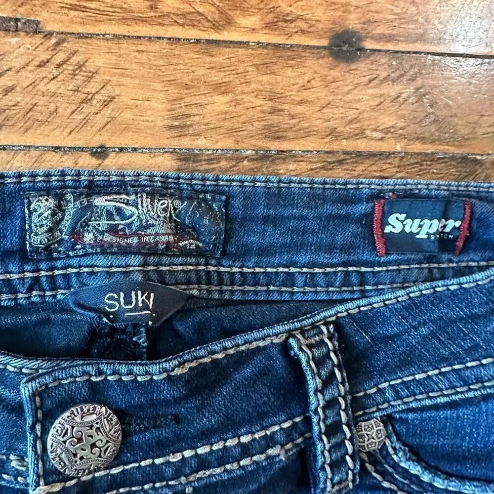 Silver western Suki skinny cowboycore distressed 30x31 jeans - Image 2