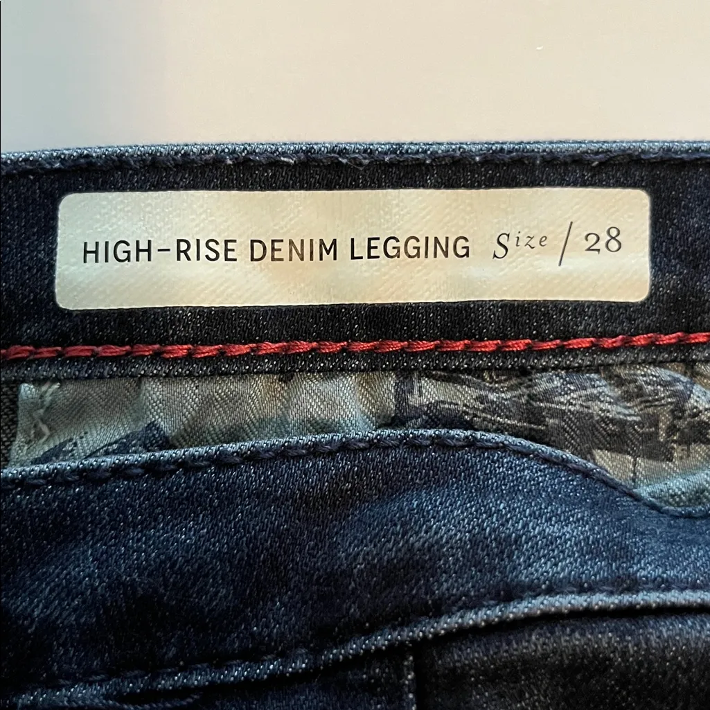 Pilcro and the Letterpress Anthropologie High Rise Denim Legging Pull On Size 28 - Image 11