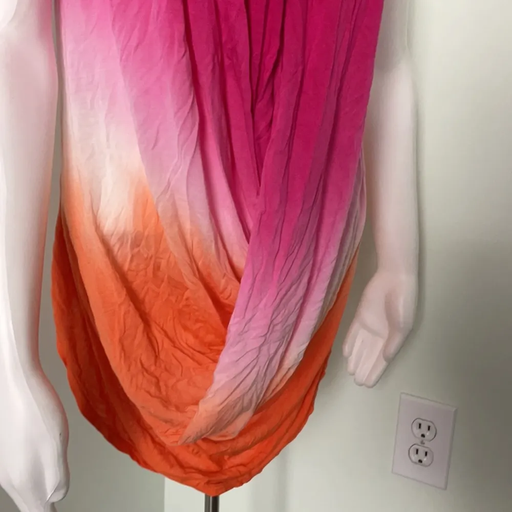 Young fabulous & broke ombré hot pink draped tank top medium - Image 3