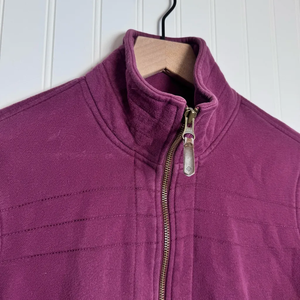 Columbia Benton Springs Purple Full Zip Fleece Sweater Jacket Women’s Size Small - Image 2