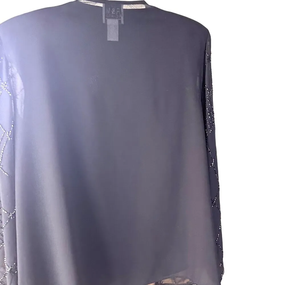 R&M Richards SZ 14 Beaded Jacket Sleeveless Top Set Sheer Fabric Elegant Design - Image 5