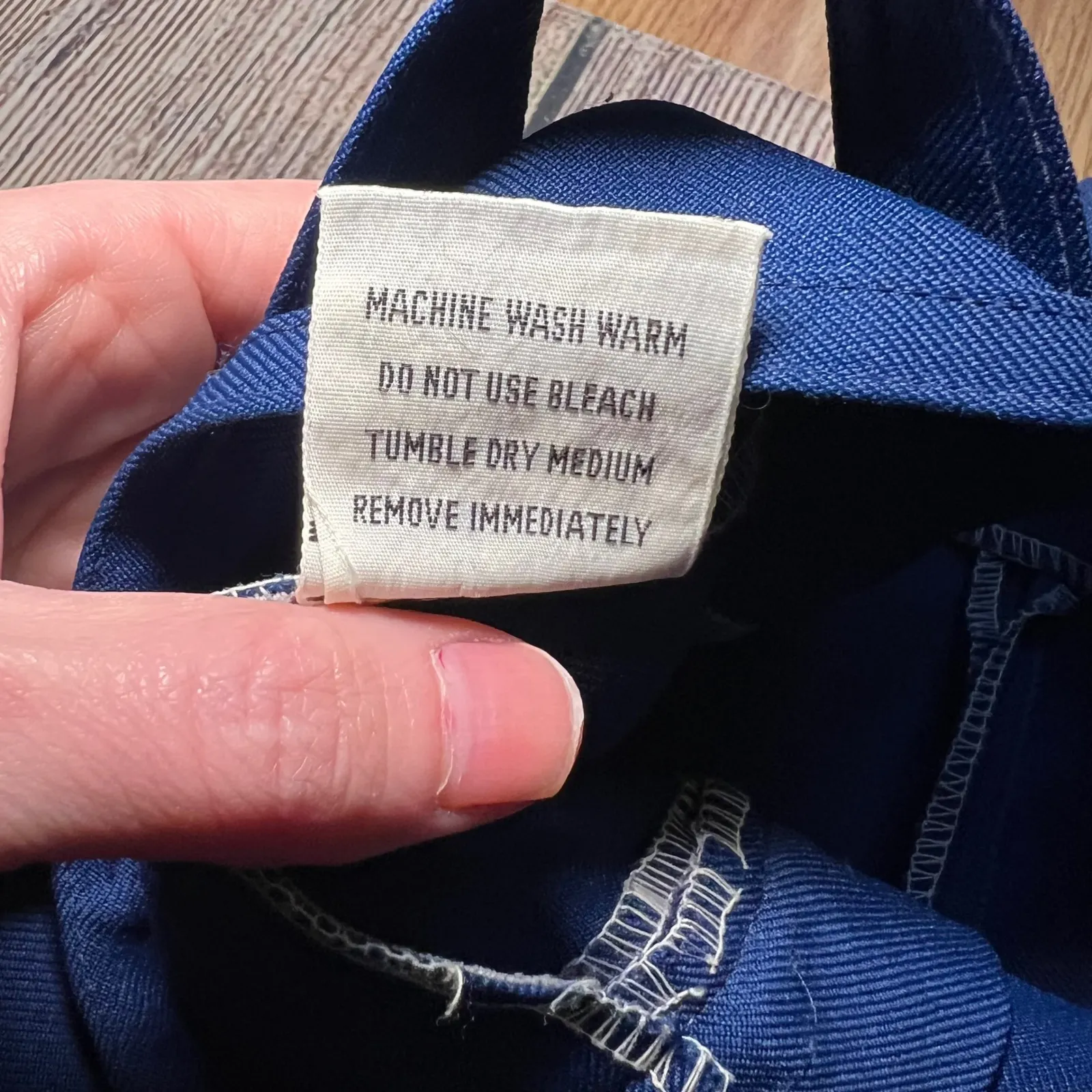 VTG 60s Royal Blue Wide Leg Belted High Waist Pants Womens 28x32 Hippie Retro Size 28 - Image 4