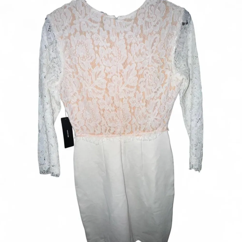 Lulu's NWT She Know's White Lace BodyCon Lined Long Sleeve Mini Dress X-Small 🎊 - Image 3