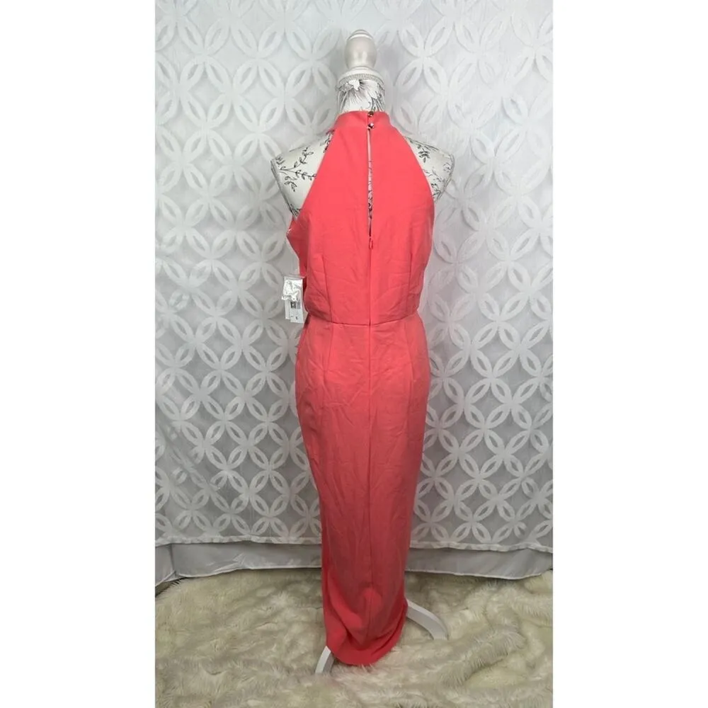 JULIA JORDAN Knot-Neck Tulip-Hem Cocktail‎ Chic Midi Dress Size 12 NWT - Image 4