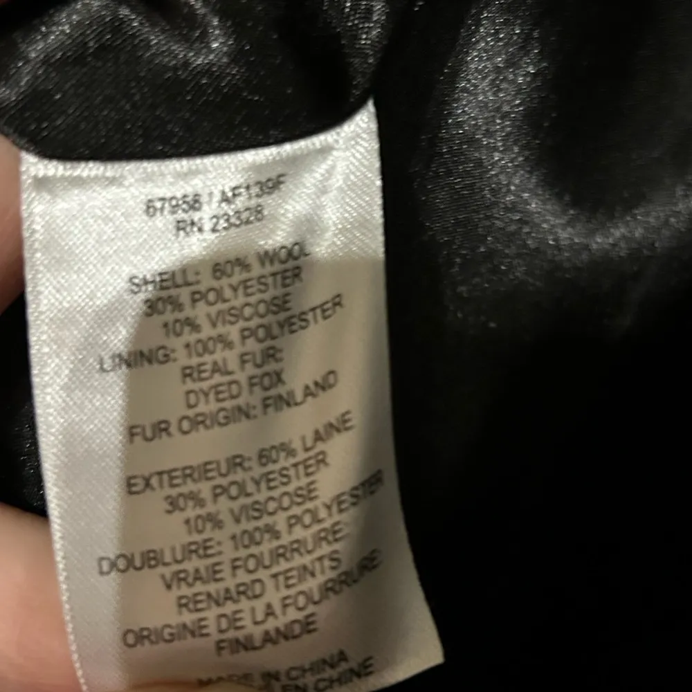 NWT Forecastor of Boston platinum Wool and Saga Fox coat Black Size 10 - Image 9