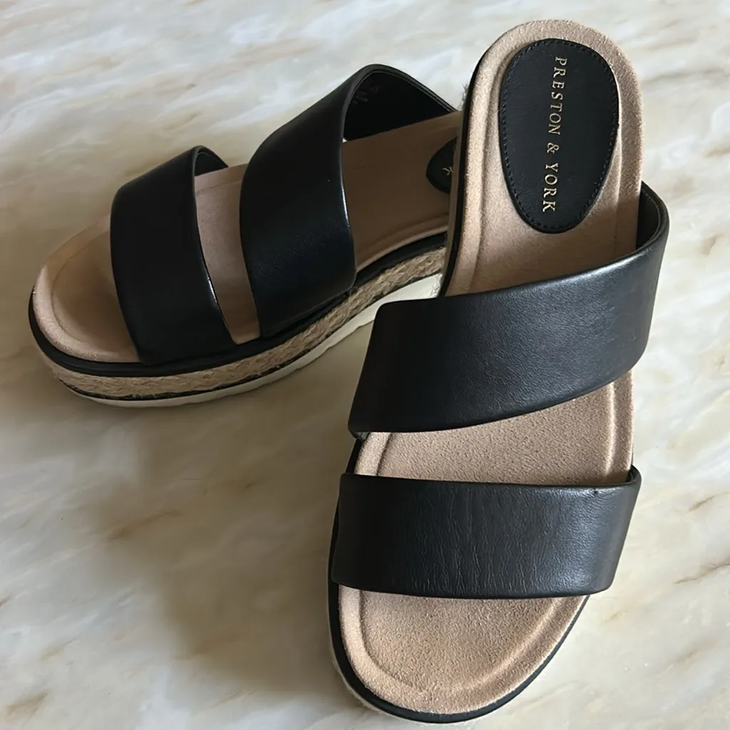 Preston & York Women’s Talula‎ Black Leather Strappy Sandals Size 8 - Image 5