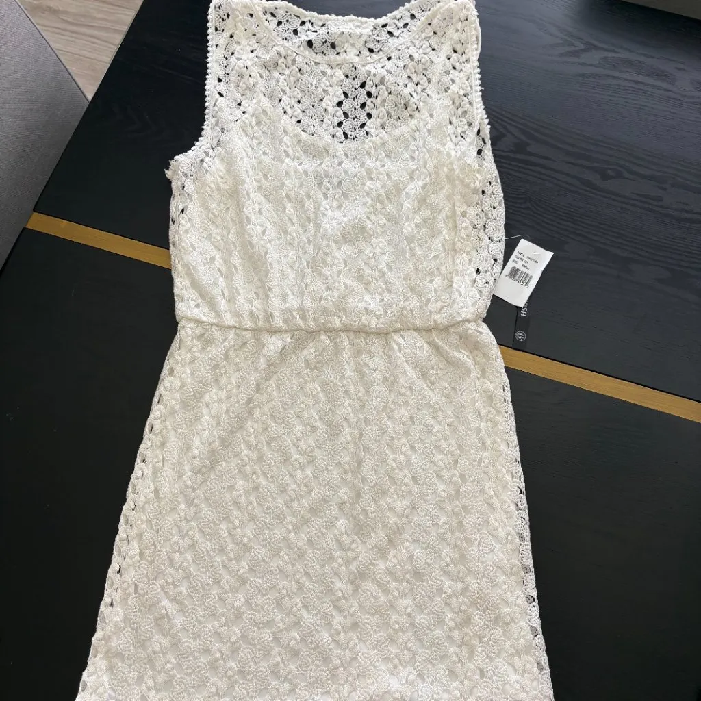 As U Wish Fully Lined All Over Lace Dress Cream (Close to White) Size Small NWT - Image 3