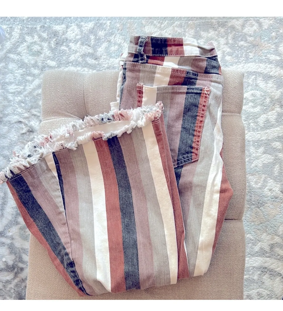 Flared Striped Jeans - Image 2