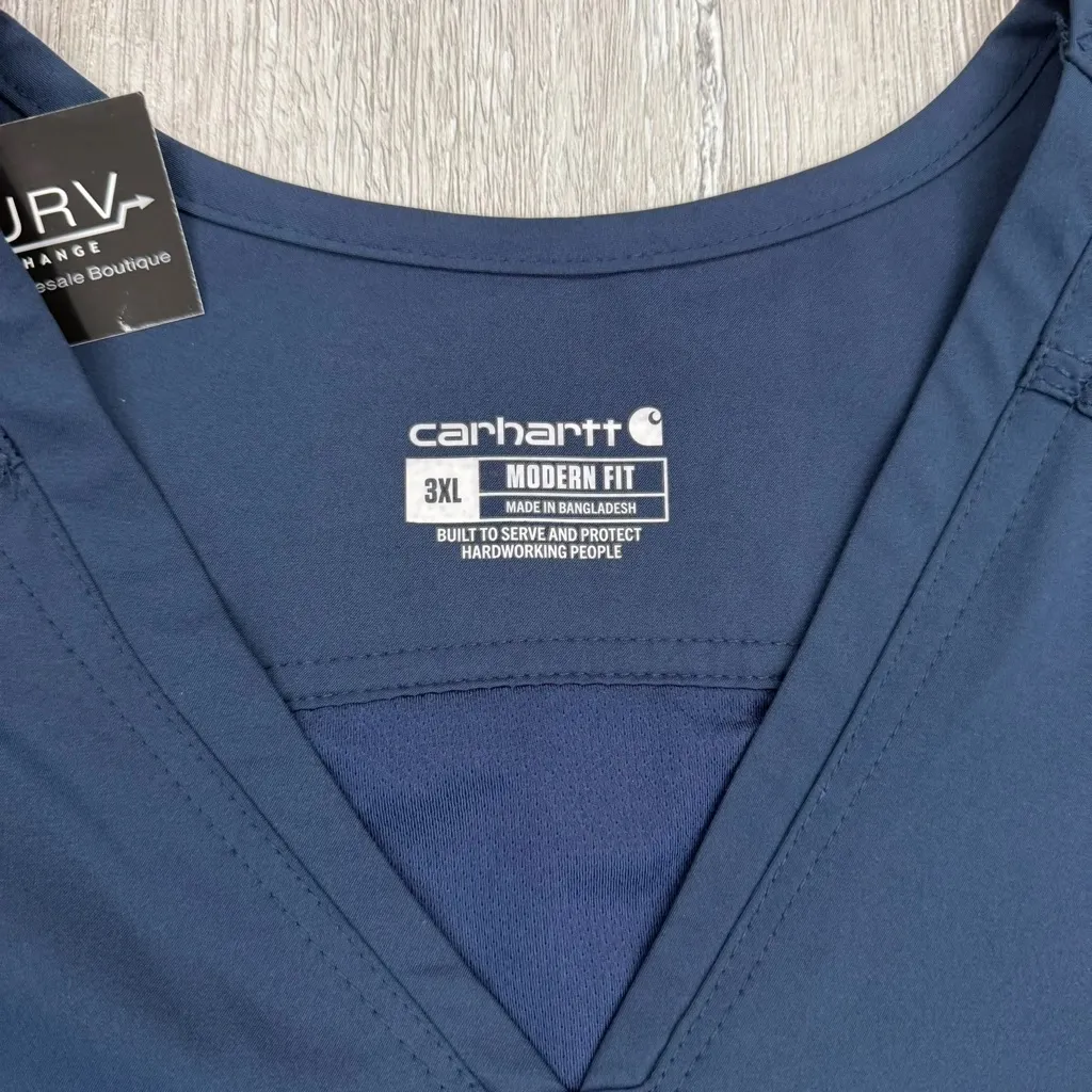 Carhartt Modern Fit Navy Blue Scrub Top & Bottom Set - Size 3X - Image 4
