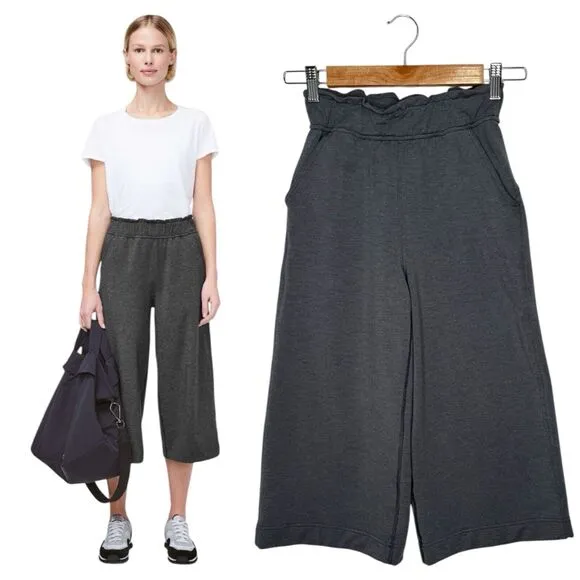 Lululemon Pants Womens 0 Hello Sunday Crop W6AYDS Wide Leg Paperbag Waist Gray - Image 2