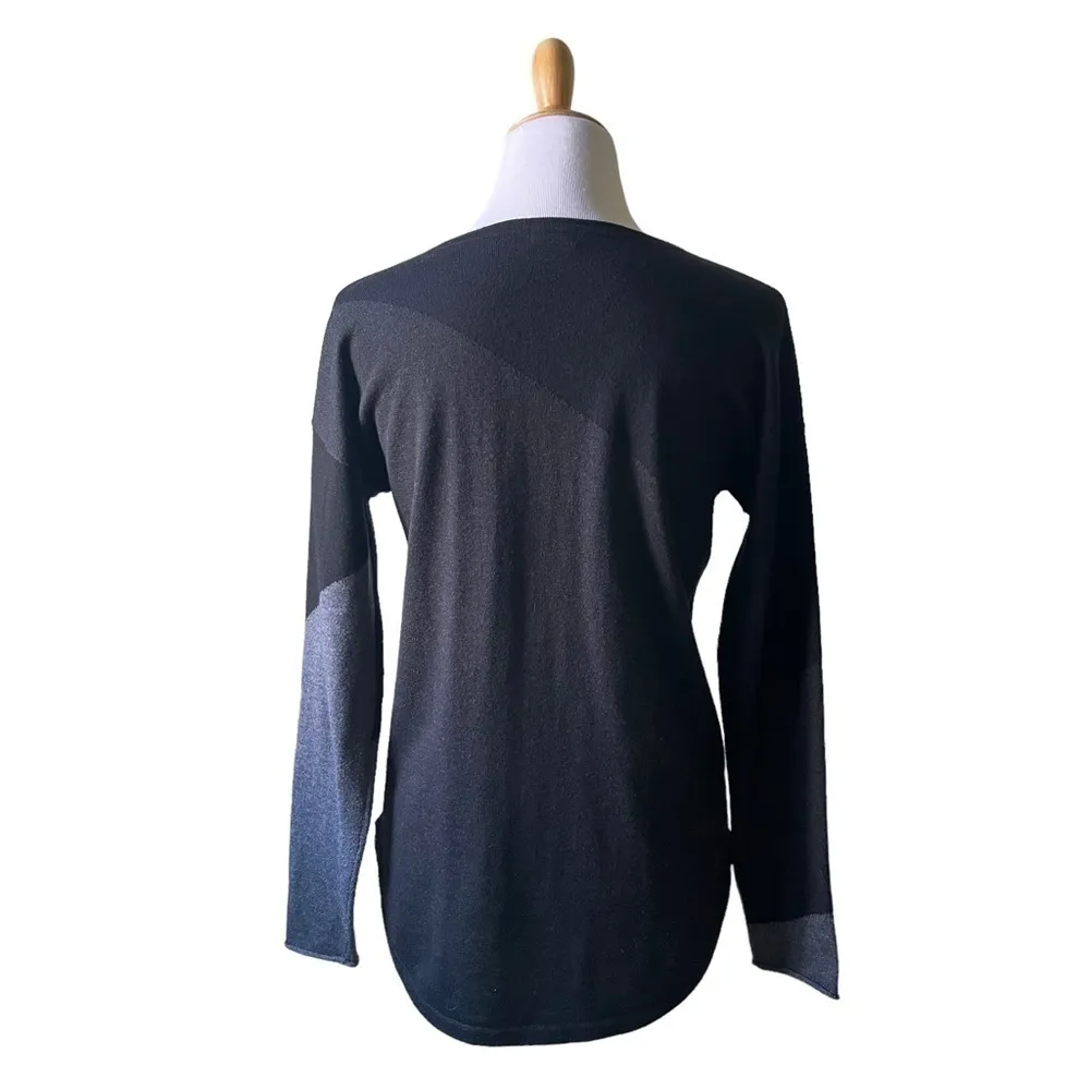 Smartwool Women's Shadow Pine Colorblock Sweater Black Heather Small - Image 4