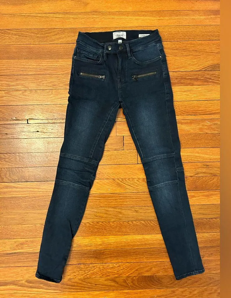 Frame Le Skinny de Jeanne Moto Zip Skinny Jeans - Image 2