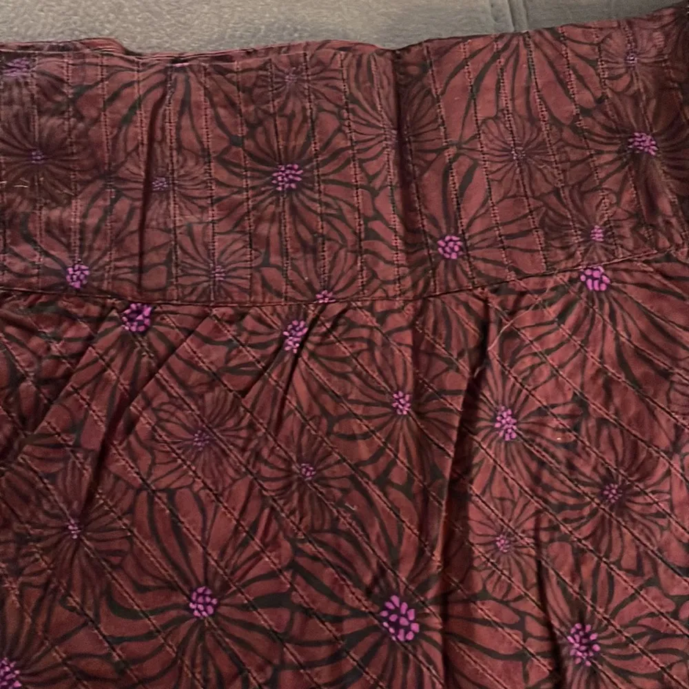 FOSSIL Burgundy / Plum Flower Print Skirt Size 10 - Image 3