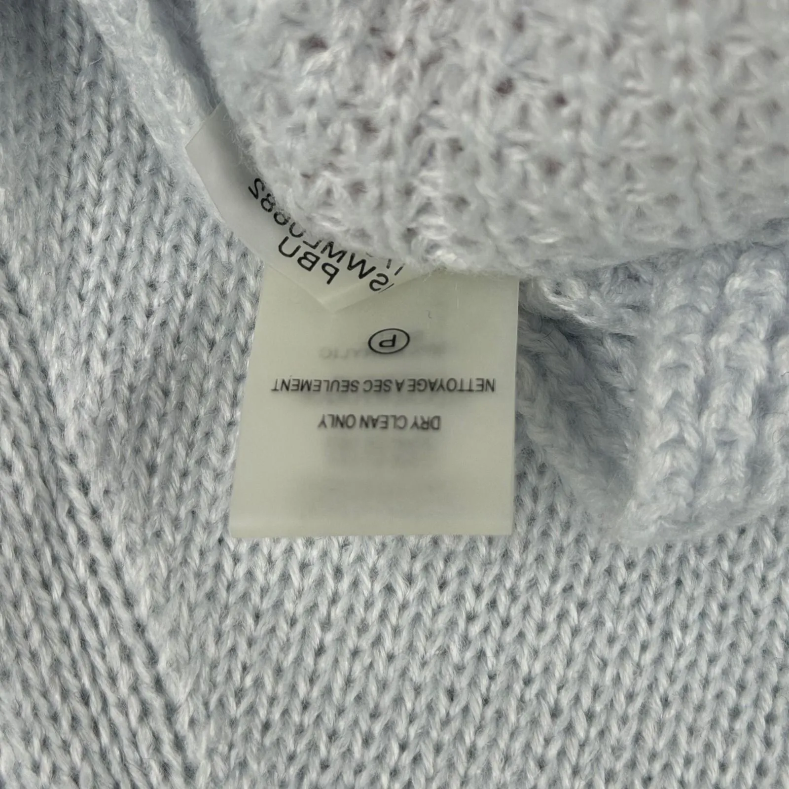 Ivanka Trump Light Blue Cowl Neck Sweater Small Pastel Knit Texture Hem Pullover - Image 9