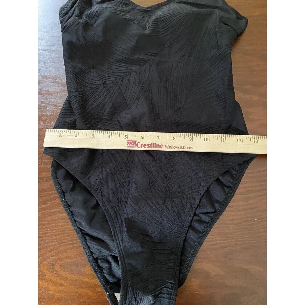 Sun & Sea One Piece Black Bathing Swim Suit Small (4/6) Raised Design Lake House - Image 8